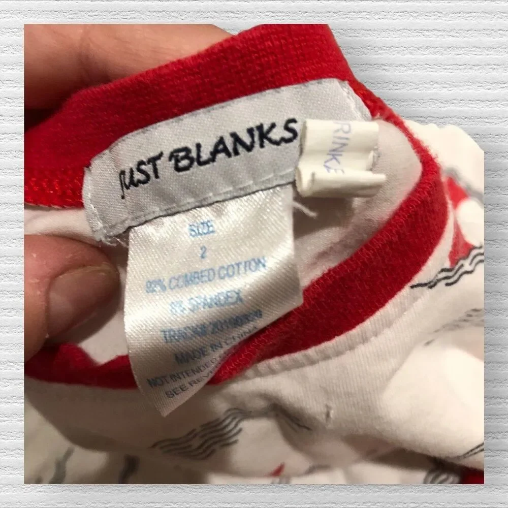 Shark Fin Pajamas 2 Red Just Blanks